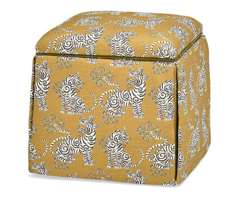 Massoud Lily Skirted Storage Ottoman 1249