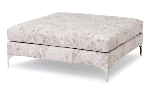 Massoud Lauren Chrome Square Ottoman 201