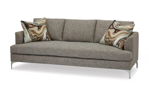 Massoud Lauren Chrome Bench Cushion Sofa 2341