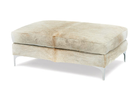 Massoud Lauren Chrome Rectangular Ottoman 200
