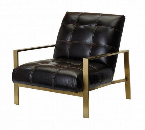 Massoud Arlo Tufted Brass Chair 597