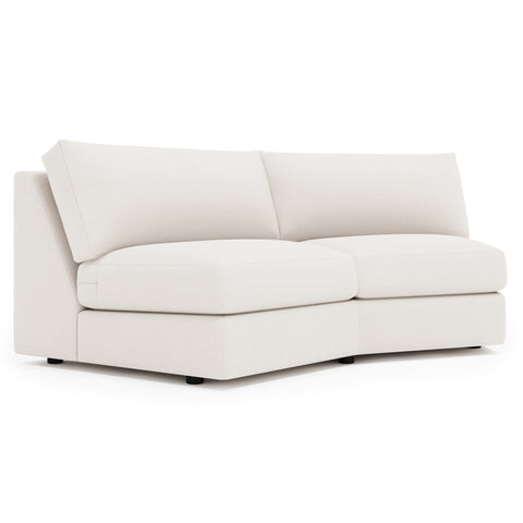 Soleil Fabric Armless Loveseat Without Pillows