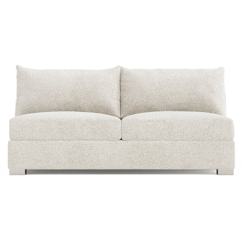 Helena Fabric Armless Loveseat Without Pillows