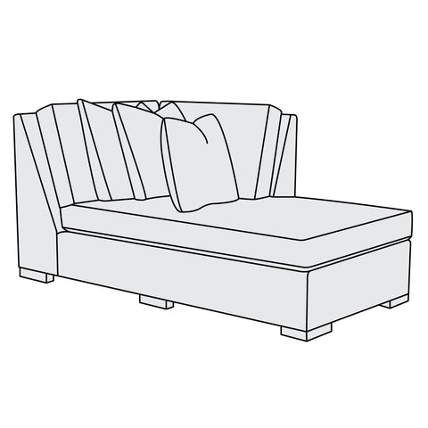 Germain Fabric Right Arm Bumper Chaise