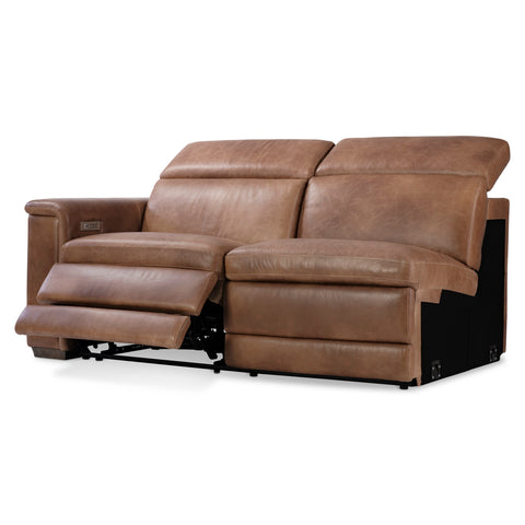Lioni Leather Left Arm Power Motion Loveseat