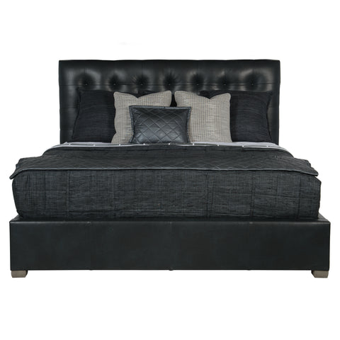 Avery Leather Panel Bed - King