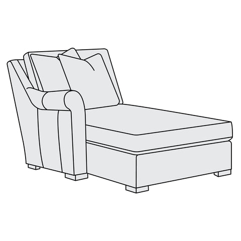 Keirnan Leather Right Arm Chaise