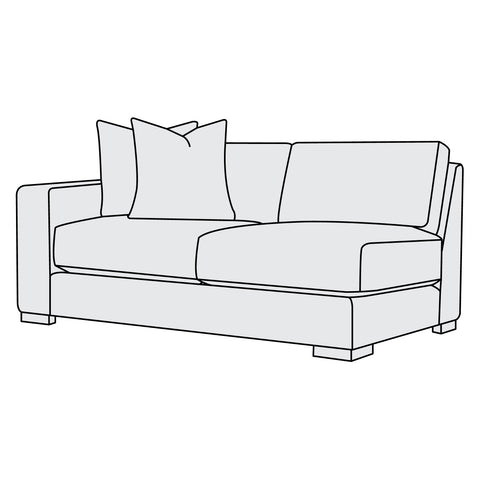 Drew Fabric Left Arm Loveseat