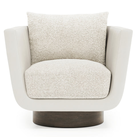 Gemma Leather-Fabric Swivel Chair