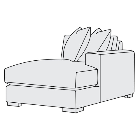 Drew Fabric Right Arm Chaise