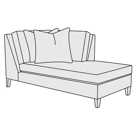 Mila Fabric Right Arm Bumper Chaise