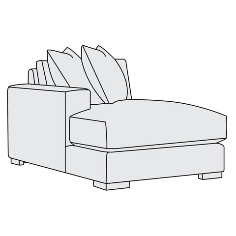 Drew Fabric Left Arm Chaise