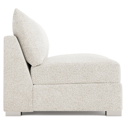 Helena Fabric Armless Loveseat Without Pillows