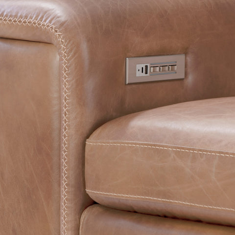 Lioni Leather Left Arm Power Motion Loveseat