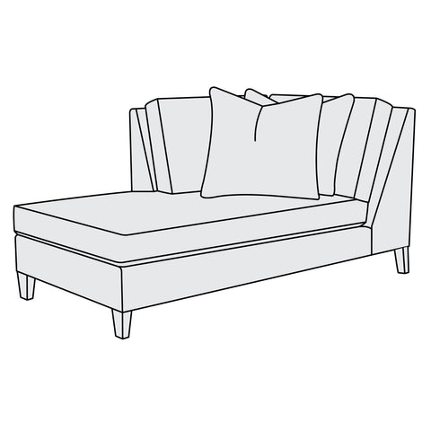 Mila Fabric Left Arm Bumper Chaise