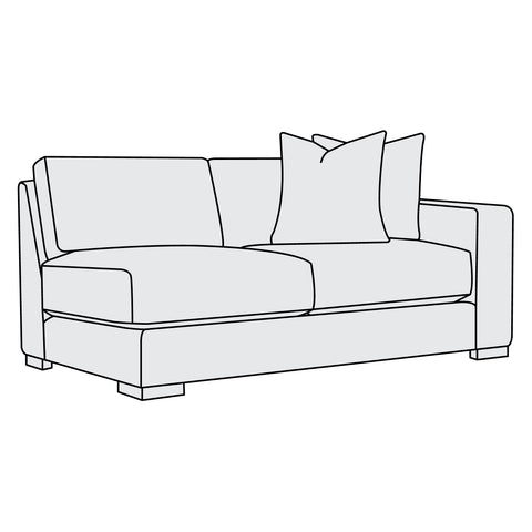 Drew Fabric Right Arm Loveseat