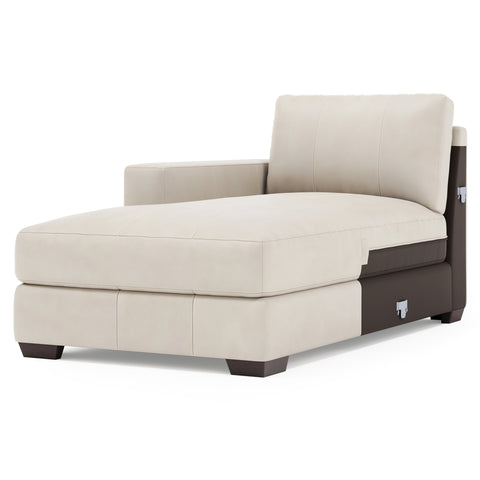 Dawkins Leather Left Arm Chaise