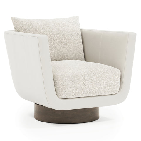 Gemma Leather-Fabric Swivel Chair