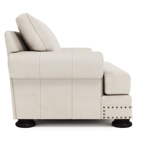 Foster Leather Loveseat Without Pillows