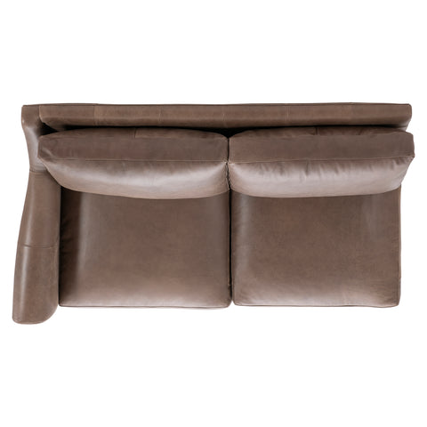 Keirnan Leather Left Arm Loveseat