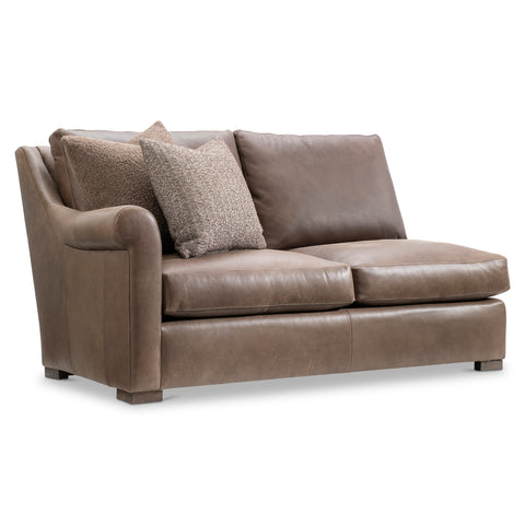 Keirnan Leather Left Arm Loveseat