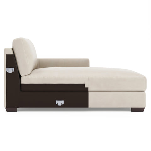 Dawkins Leather Right Arm Chaise