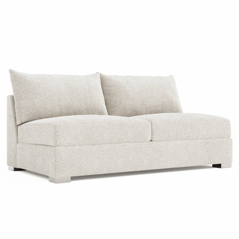 Helena Fabric Armless Loveseat Without Pillows