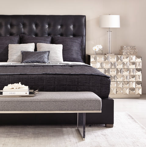 Avery Leather Panel Bed - Queen