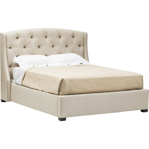 Bernhardt Jordan Button-Tufted Wing Bed (54-1/8" H)